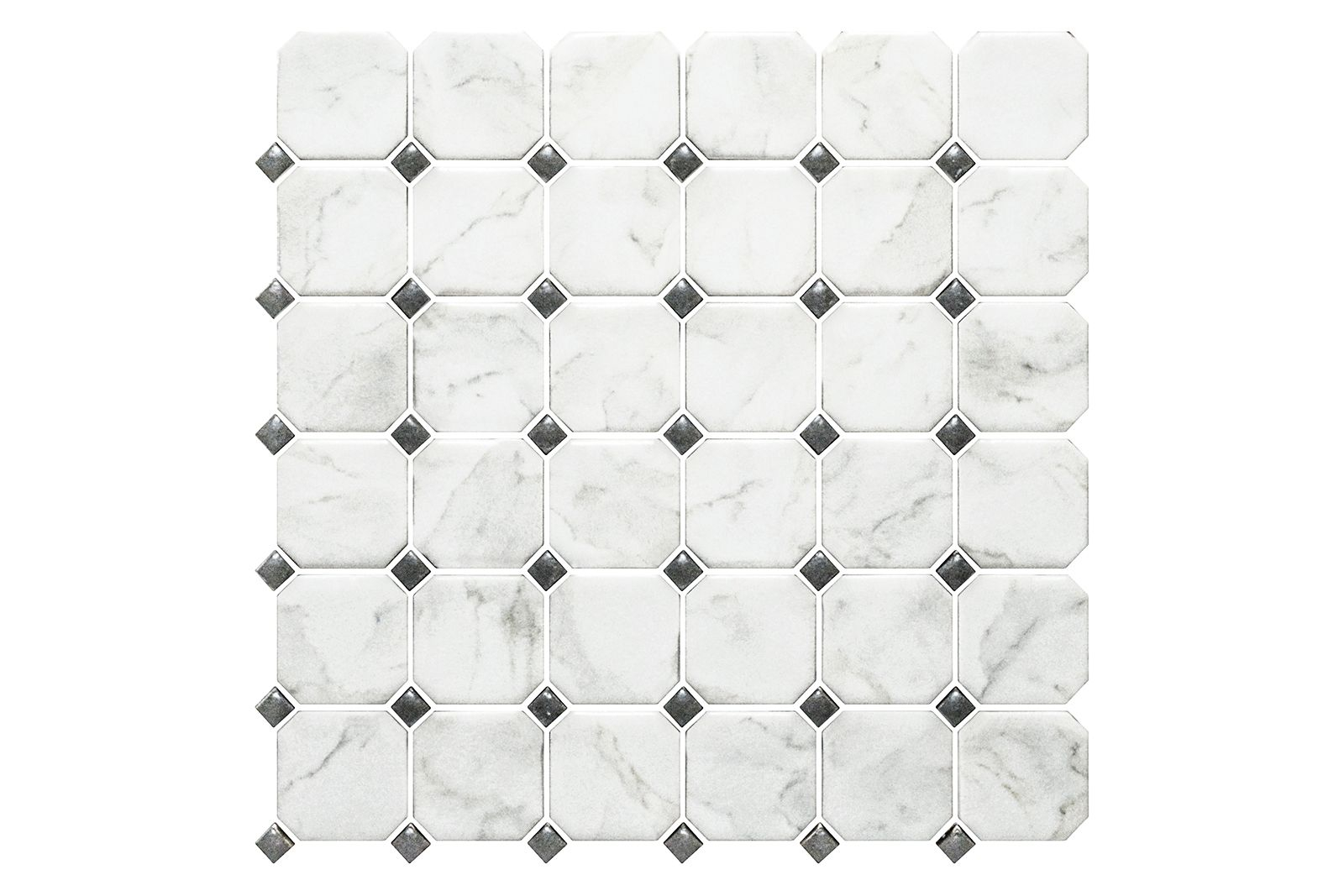 Classico Octagon And Dot Mosaic Marble Look Porcelain pertaining to measurements 1600 X 1067