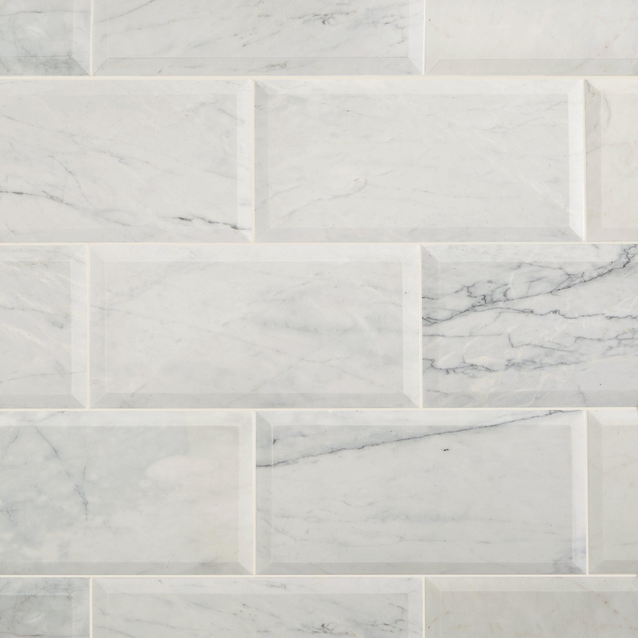 Corazzo White Beveled Polished Marble Tile House In The pertaining to proportions 2500 X 2500