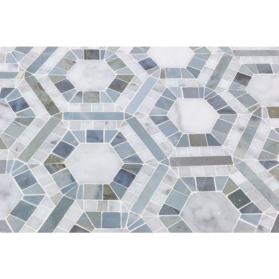 Cosmos Carrara Moonstone Hexagon Marble Tile Mosaic inside size 910 X 910