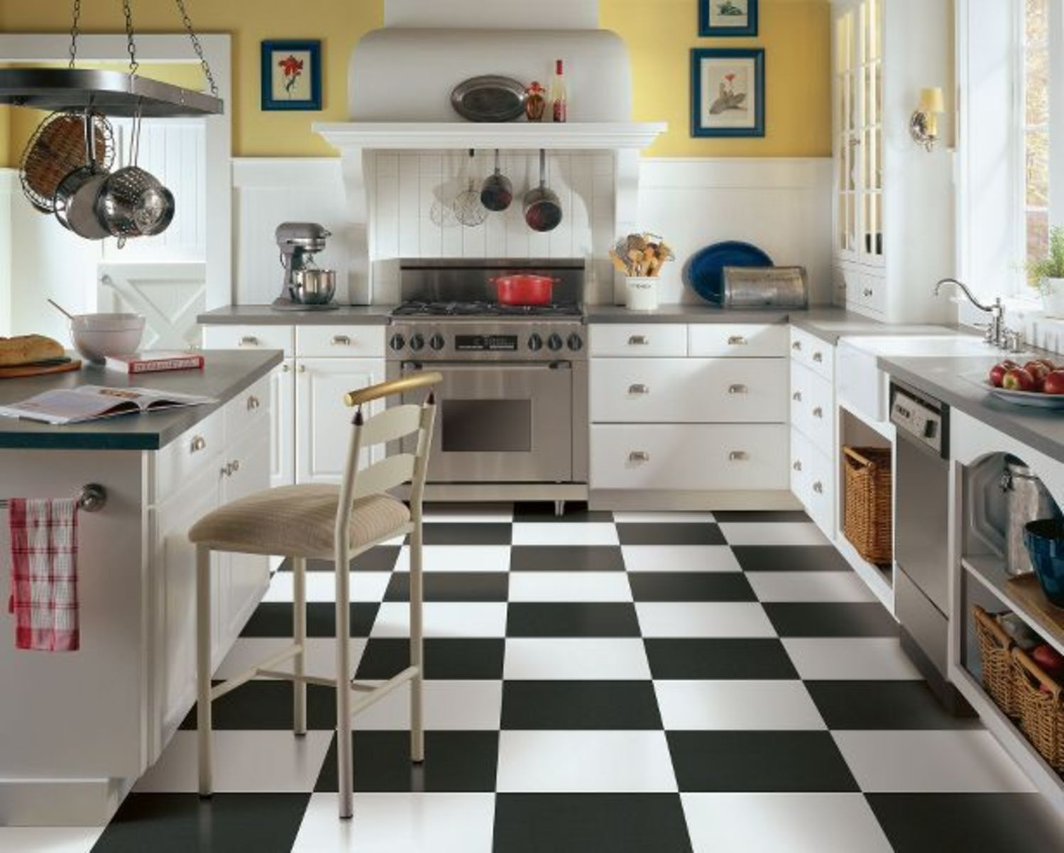 Designing Around Black White Checkerboard Kitchen Floors inside dimensions 1499 X 1202