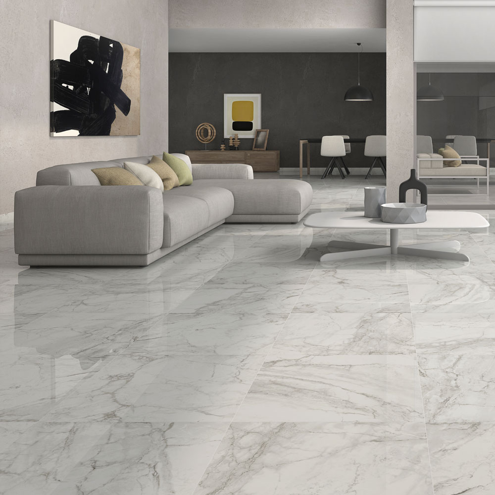 Details About Seventh Avenue Brouille White Marble Effect 60x60 Polished Porcelain Floor Tiles in measurements 1000 X 1000