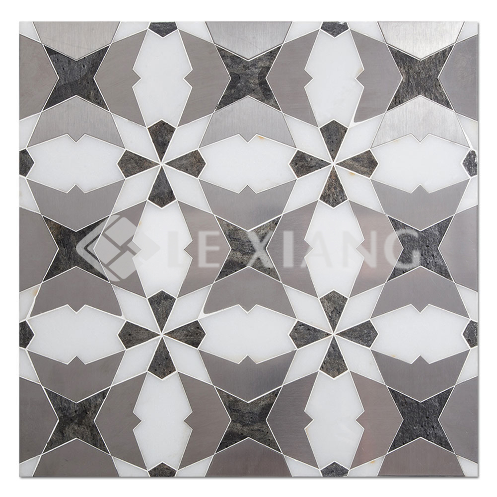 Dialectics Waterjet Cut Marble Mosaics Tile Bathroom Floors pertaining to sizing 1001 X 1001