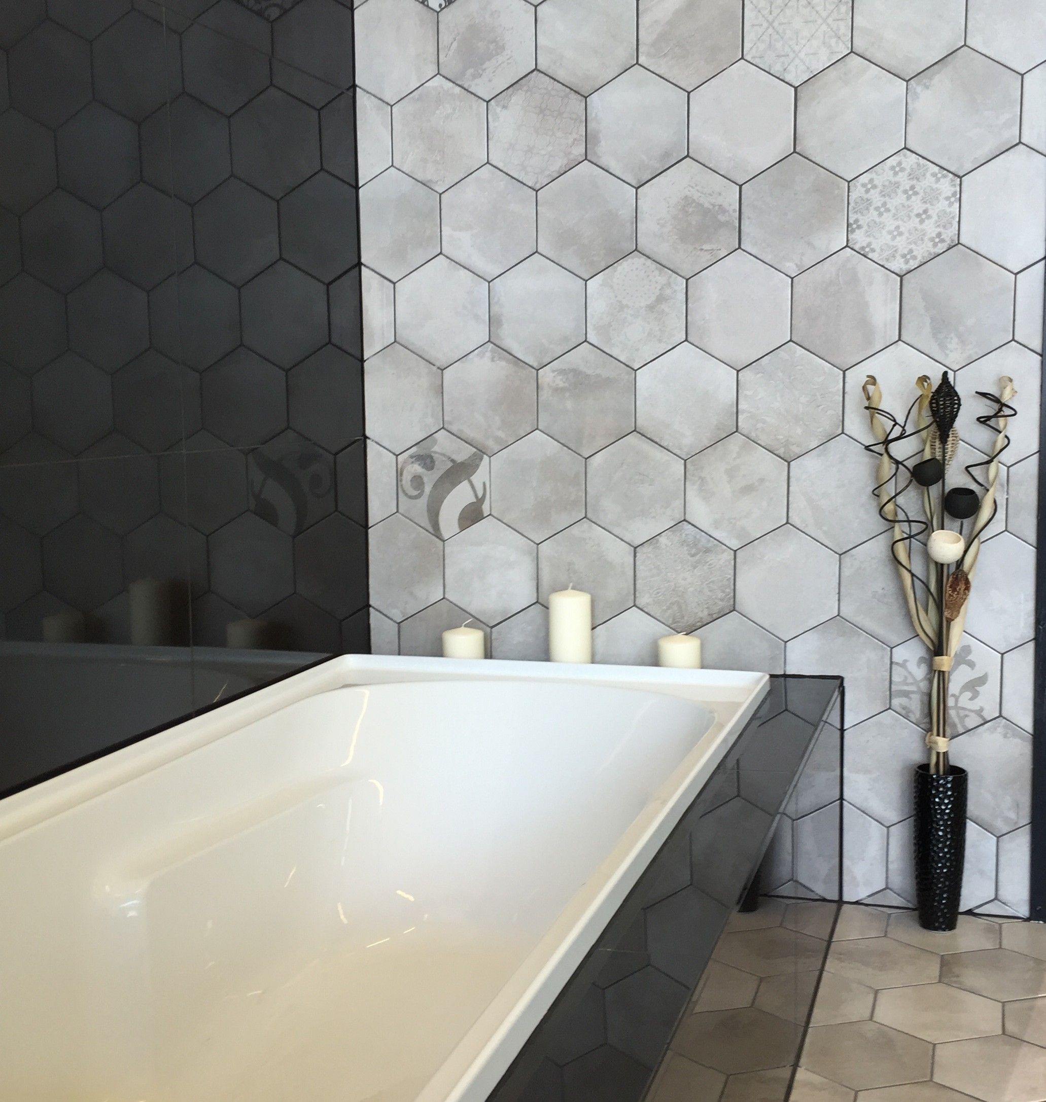 Domme Grey Hexagon 20x20 Sqm Floor Tiles Tiles Our regarding dimensions 2062 X 2173