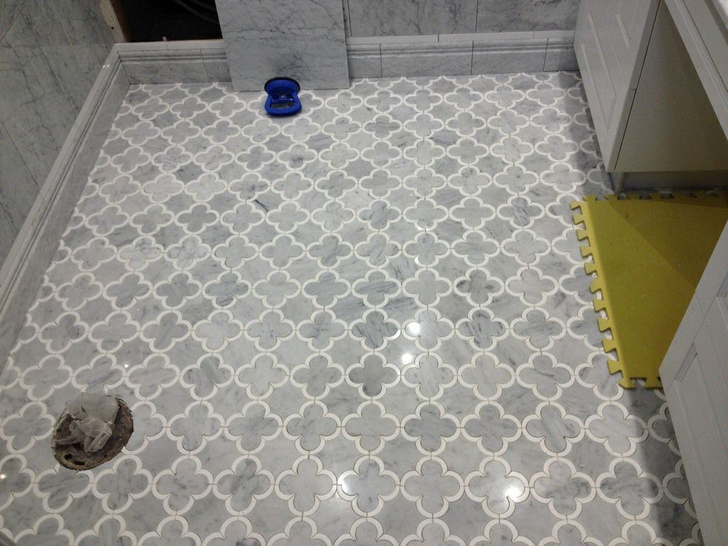 Edmonton Tile Install White Marble Bathroom Marble Tile throughout size 1024 X 768