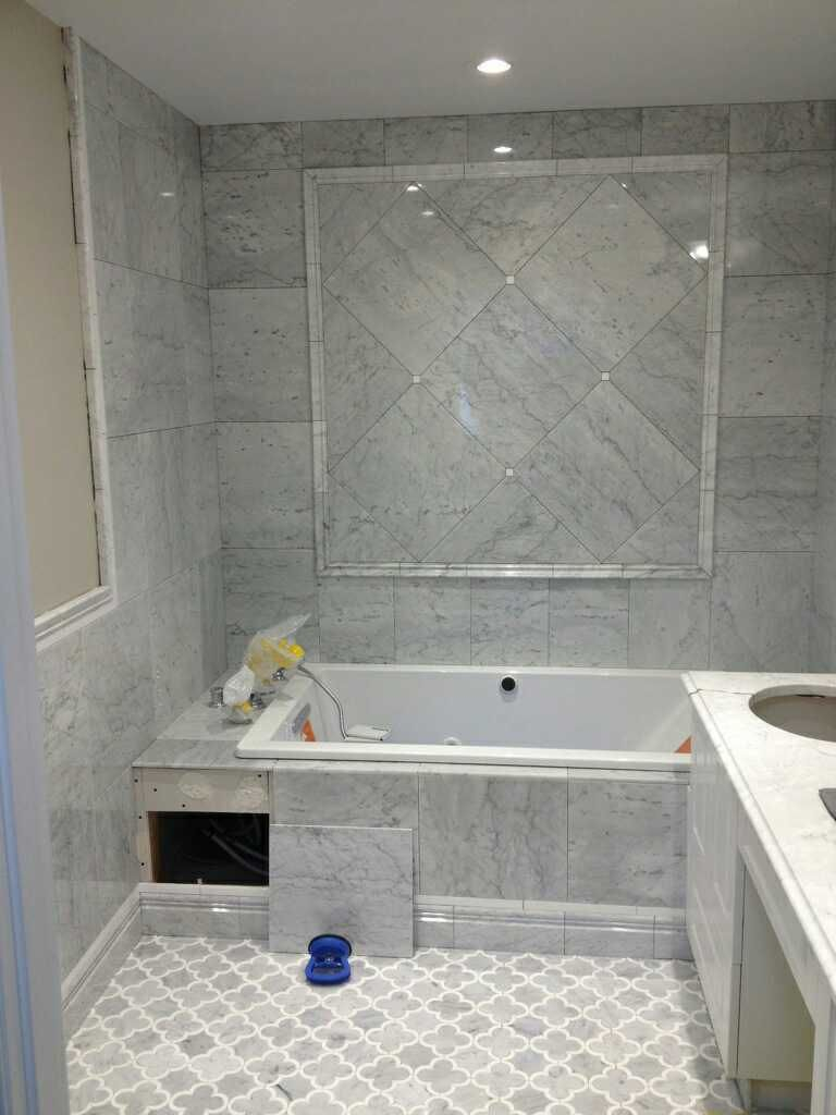 Edmonton Tile Install White Marble Bathroom Marble Tile within size 768 X 1024