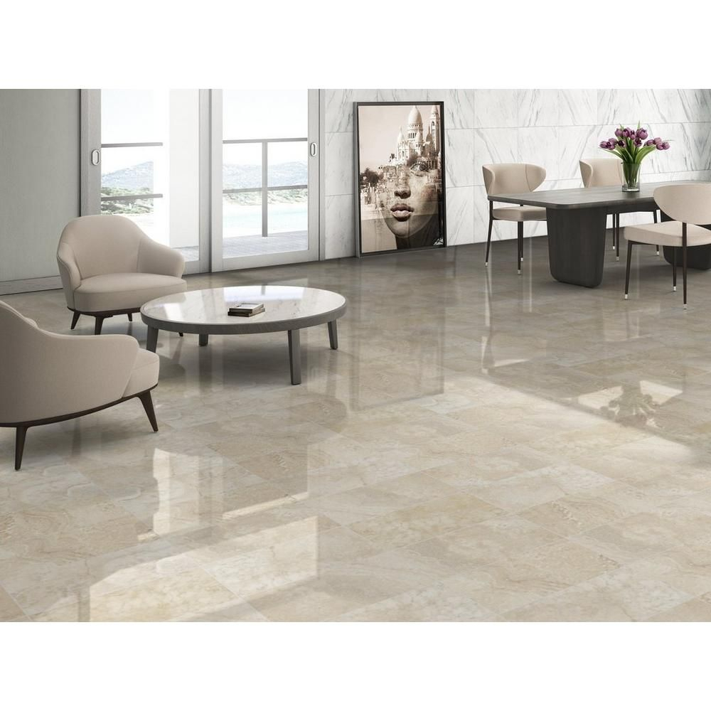 Elegance Cream Polished Porcelain Tile 12 X 24 100484682 for dimensions 1000 X 1000