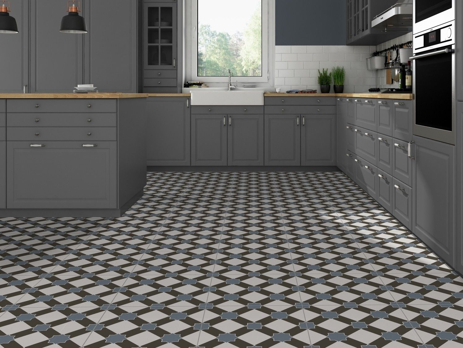 Exeter Pattern Porcelain Floor Tile In 2019 Kitchen Inspo for dimensions 1500 X 1128