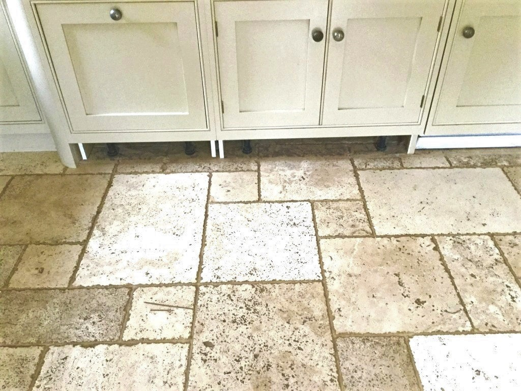 Filling And Cleaning A Pitted Travertine Kitchen Floor pertaining to dimensions 1024 X 768