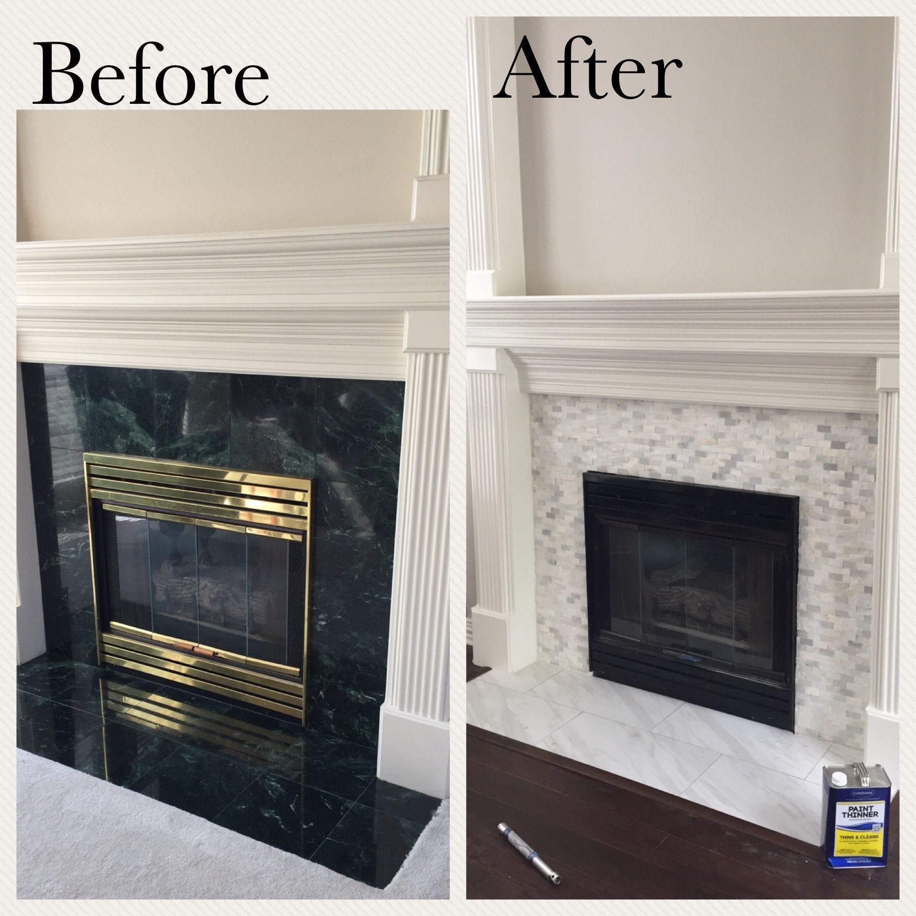 Fireplace Updated Painting Brass Black And Replacing inside measurements 1800 X 1800