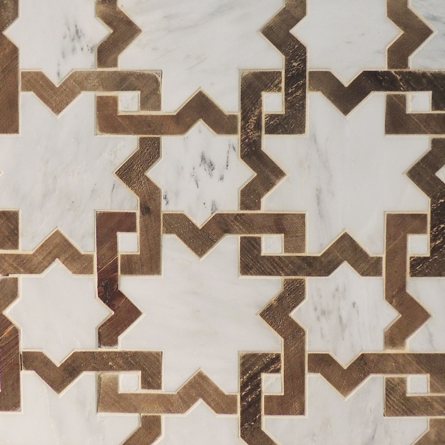 French Oak And Calacatta Marble Mosaic Moroccan Pattern pertaining to proportions 1500 X 1500