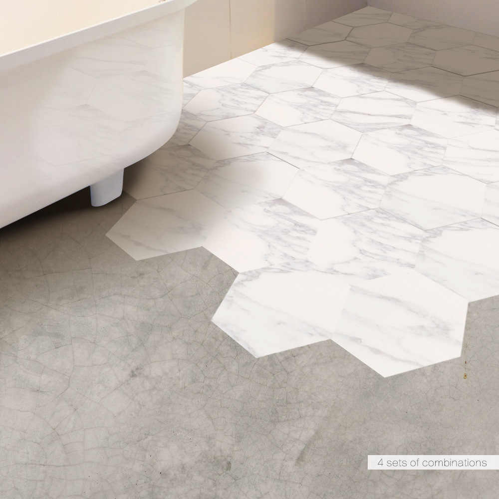 Funlife Waterproof Bathroom Floor Tile Sticker Adhesive Pvc Marble Floor Decal Peelstick Sticker Non Slip Home Entrance Decor with measurements 1000 X 1000