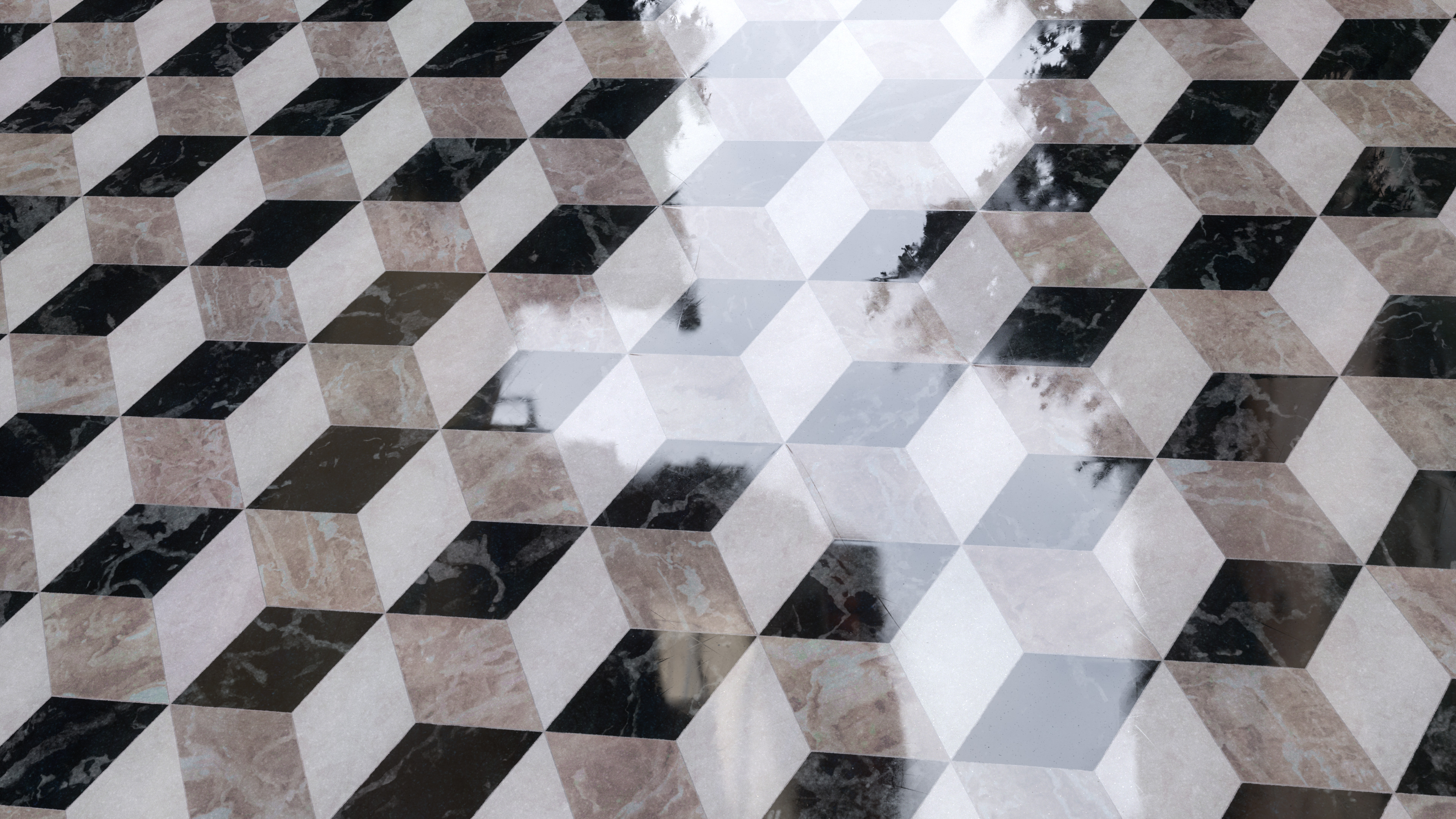 Geometric Marble Floor Tiles Pbr00197 with dimensions 3840 X 2160