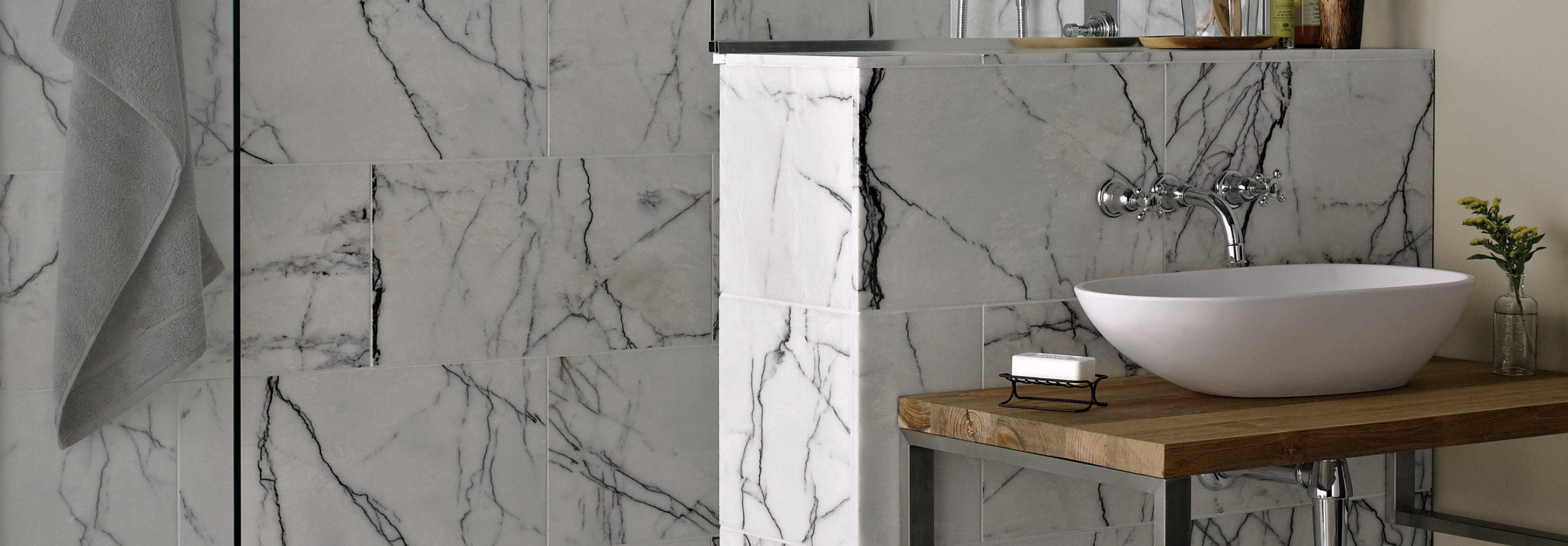 Georgica Pond Striking Marble Floor And Wall Tile From regarding size 2995 X 1044