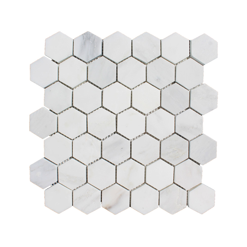 Hampton Range White Marble Hexagon Mosaic Large 325x310mm inside sizing 1000 X 1000