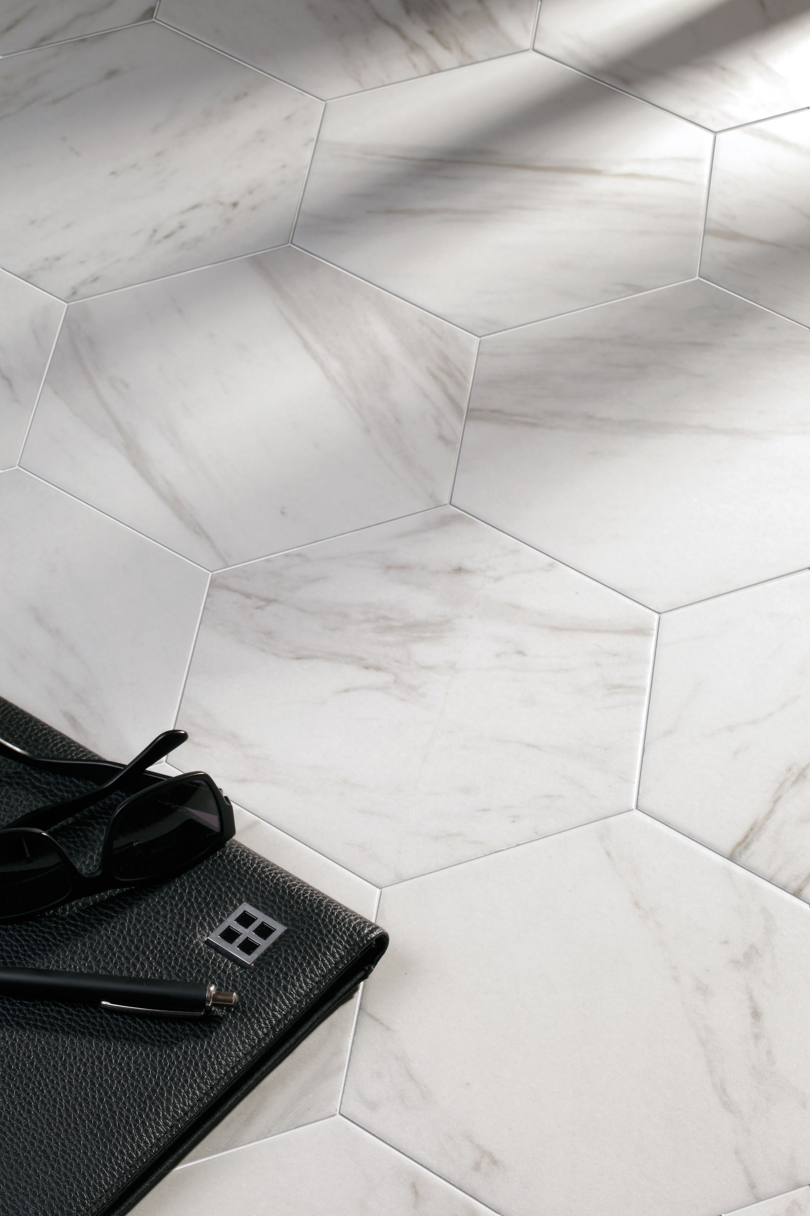 Hexagon Cararra Marble Look Porcelain Floor Tiles Hex Tiles pertaining to sizing 1653 X 2480