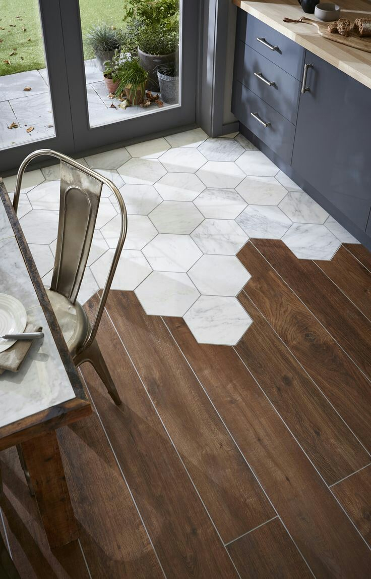 Hexagon Marble With Wood Look Porcelain Tile Trend 2017 with proportions 736 X 1147