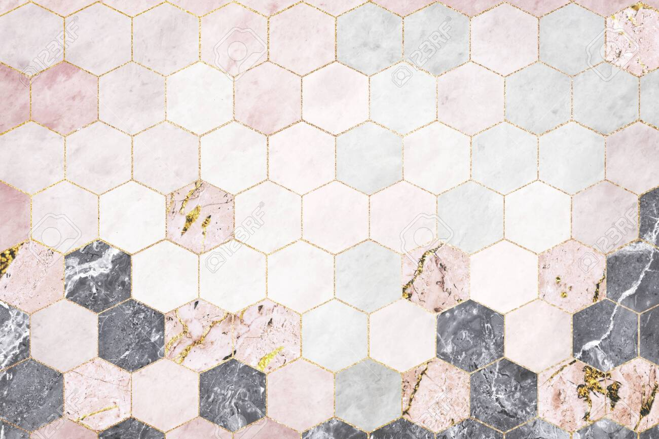 Hexagon Pink Marble Tiles Patterned Background regarding measurements 1300 X 866