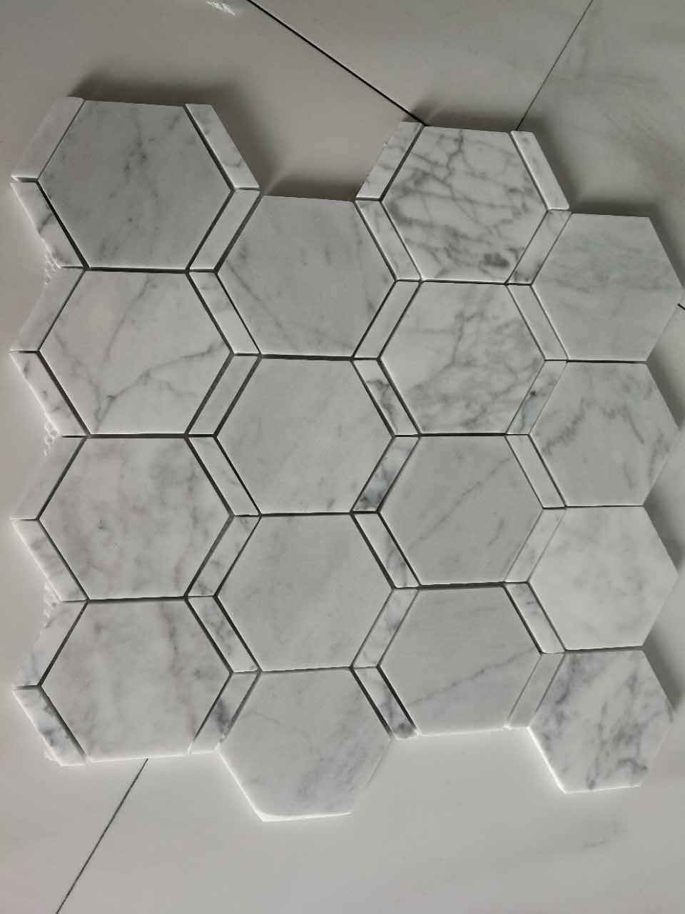 Hexagon White Marble Mosaic Tile For Bathroom Oyg Building inside dimensions 960 X 1280
