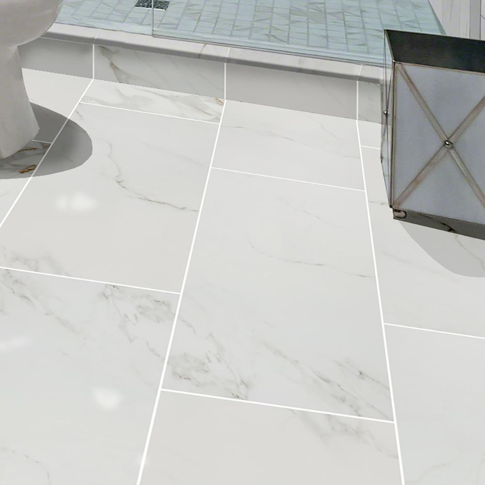 Home Decorators Collection Carrara 12 In X 24 In Polished Porcelain Floor And Wall Tile 16 Sq Ft Case pertaining to size 1000 X 1000