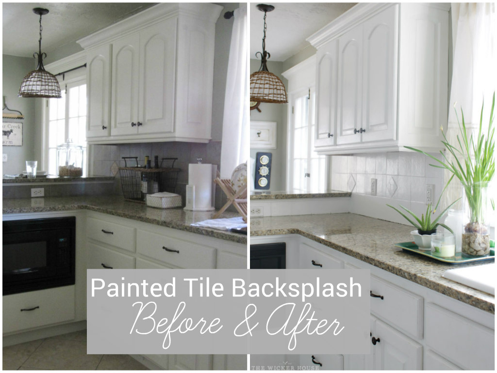 I Painted Our Kitchen Tile Backsplash The Wicker House inside proportions 1024 X 770
