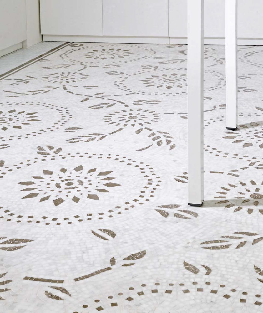 Indoor Mosaic Tile Floor Marble Floral The Rug within proportions 841 X 1000