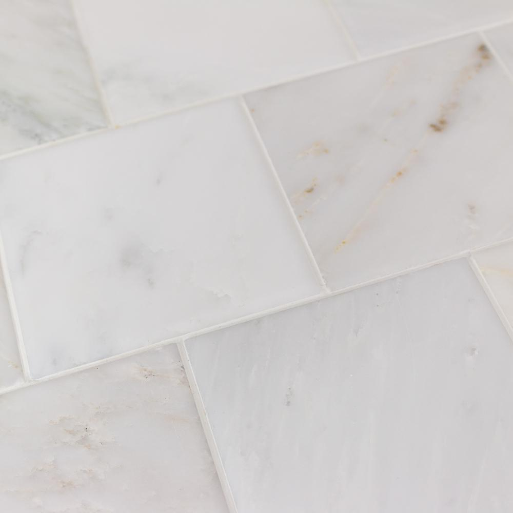 Ivy Hill Tile Brushed White Carrara Marble Floor And Wall Tile 4 In X 4 In Tile Sample with regard to dimensions 1000 X 1000