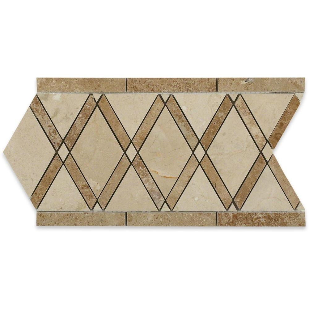 Ivy Hill Tile Grand Crema Marfil Noce Border 6 In X 12 In X 10 Mm Polished Marble Floor And Wall Tile regarding measurements 1000 X 1000