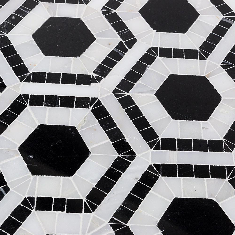 Ivy Hill Tile Kosmos Black And Asian Statuary Hexagon Marble regarding measurements 1000 X 1000