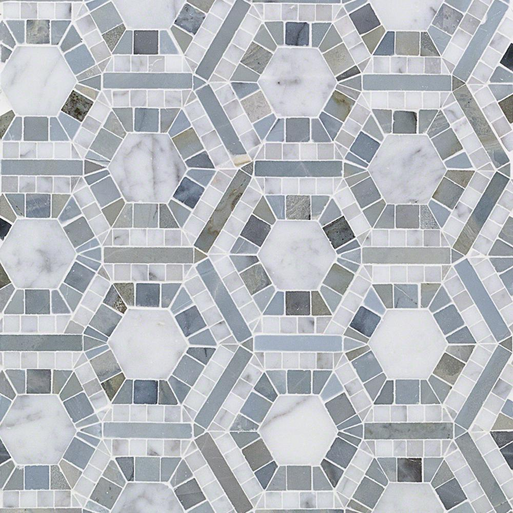 Ivy Hill Tile Kosmos Carrera And Moonstone Hexagon 11 34 In with measurements 1000 X 1000