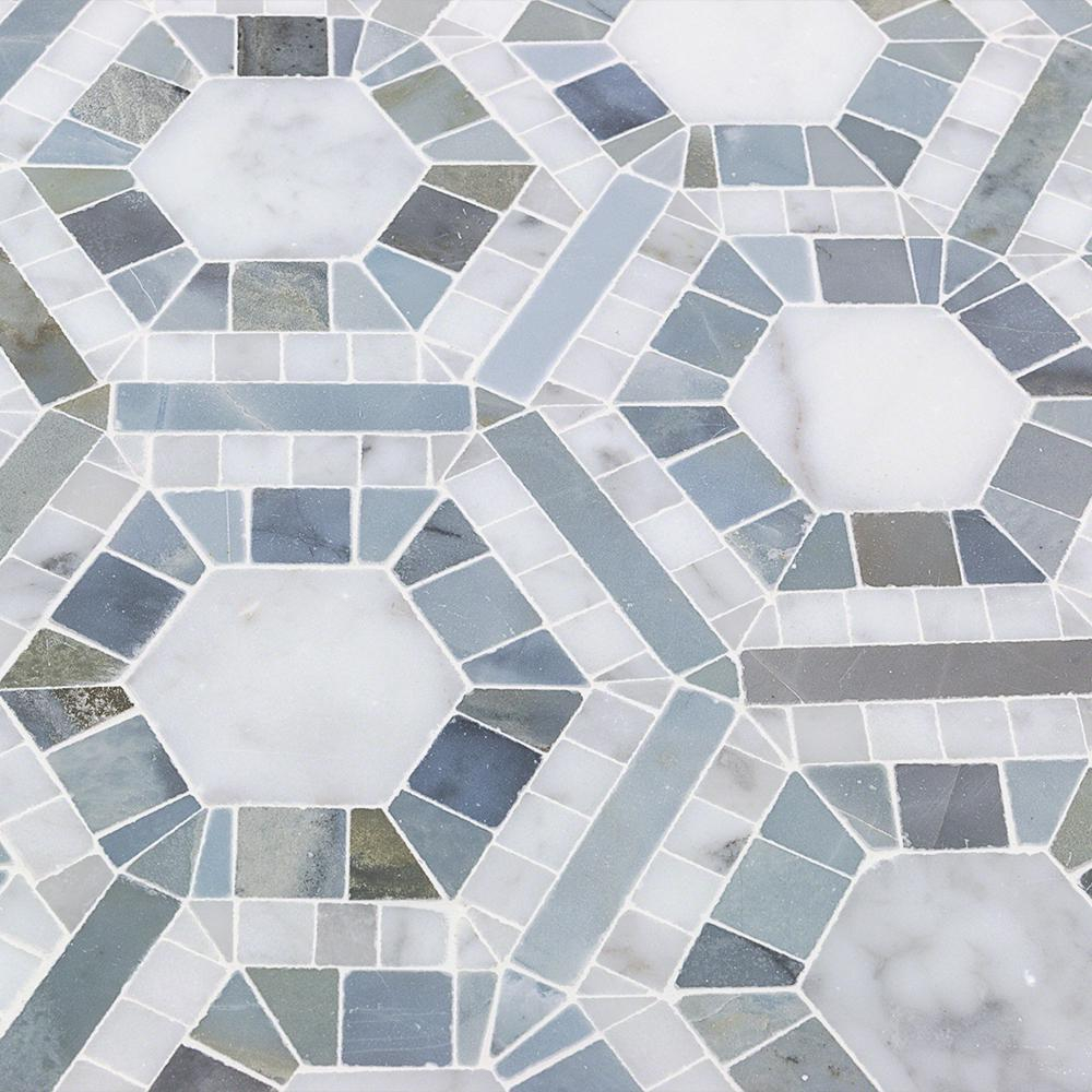 Ivy Hill Tile Kosmos Carrera And Moonstone Hexagon Marble with proportions 1000 X 1000