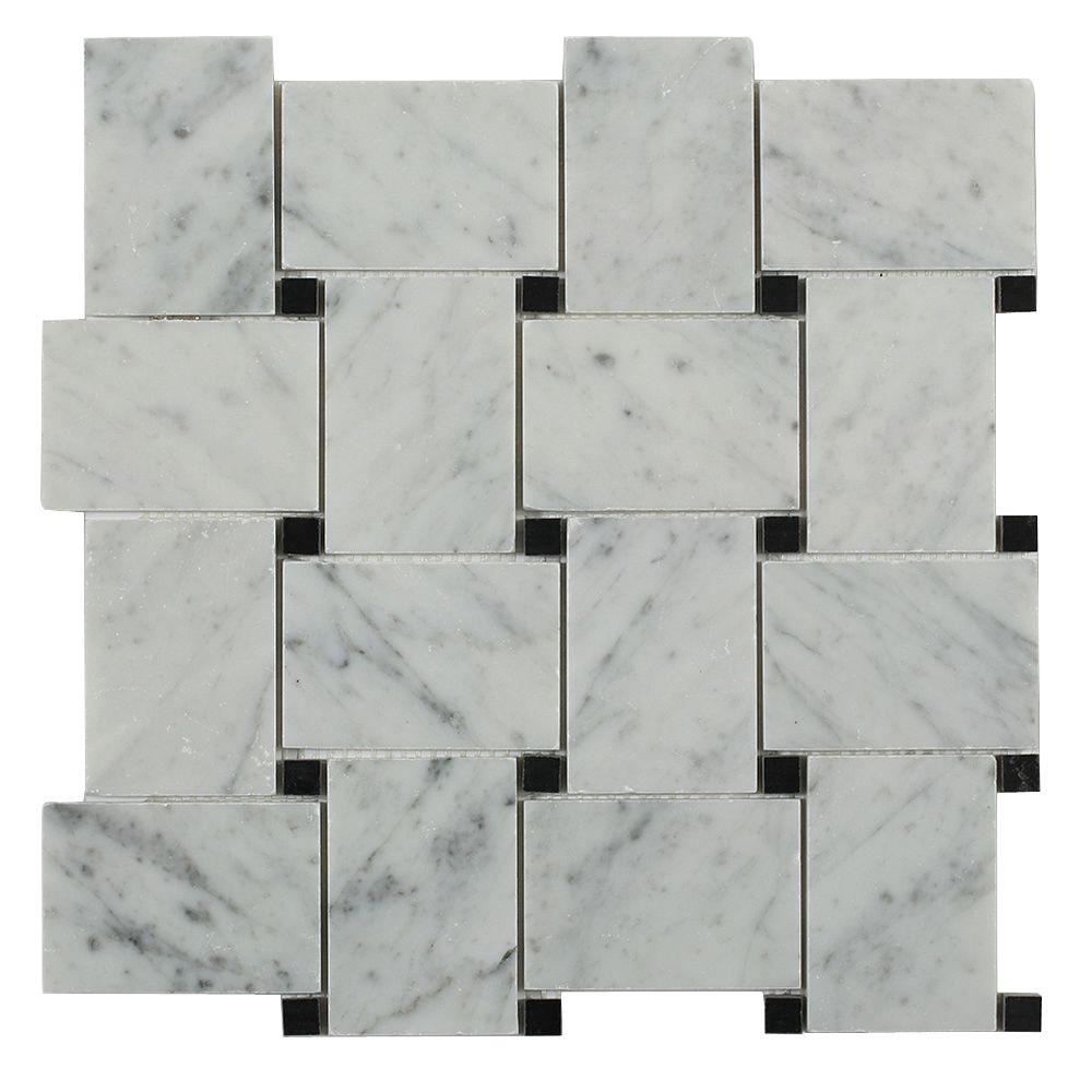 Ivy Hill Tile Orchard White Carrera With Black Dot Marble Floor And Wall Tile 3 In X 6 In Tile Sample with measurements 1000 X 1000