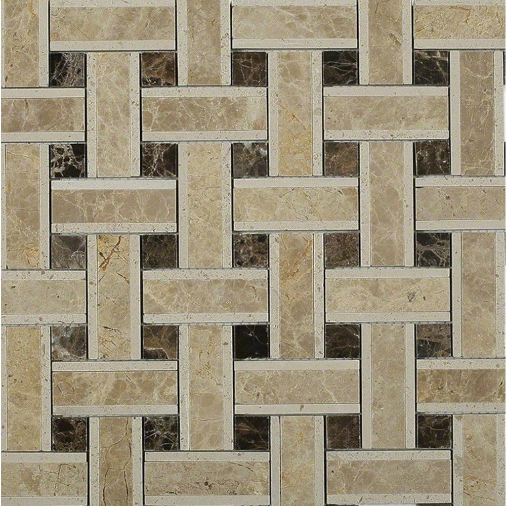 Ivy Hill Tile Yarn Woven Wood 12 12 In X 12 12 In X 10 Mm Polished Marble Mosaic Tile pertaining to dimensions 1000 X 1000