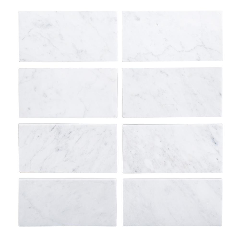 Jeff Lewis Italian White Carrara 3 In X 6 In Honed Marble Floor And Wall Tile 1 Sq Ft Pack for proportions 1000 X 1000
