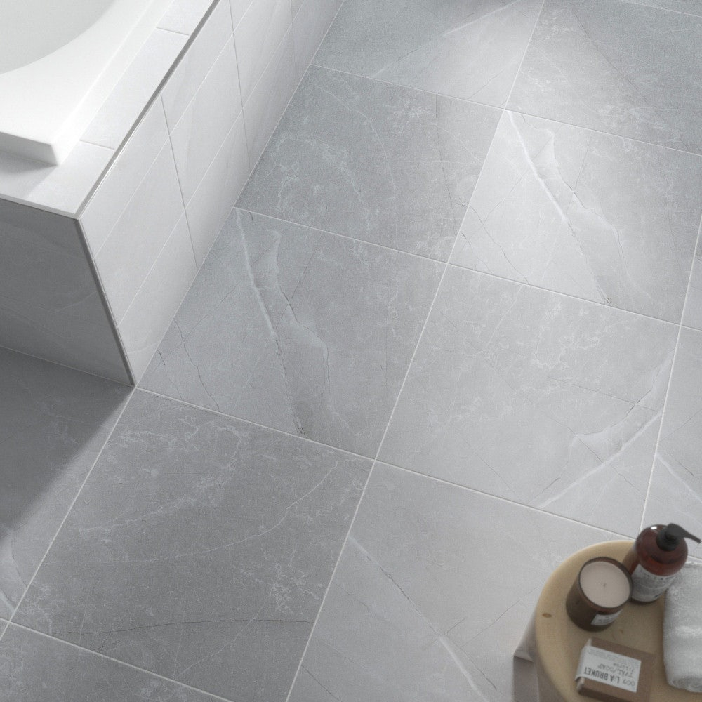 Johnson Tiles Melford Marble Light Grey Satin Glazed pertaining to measurements 1000 X 1000