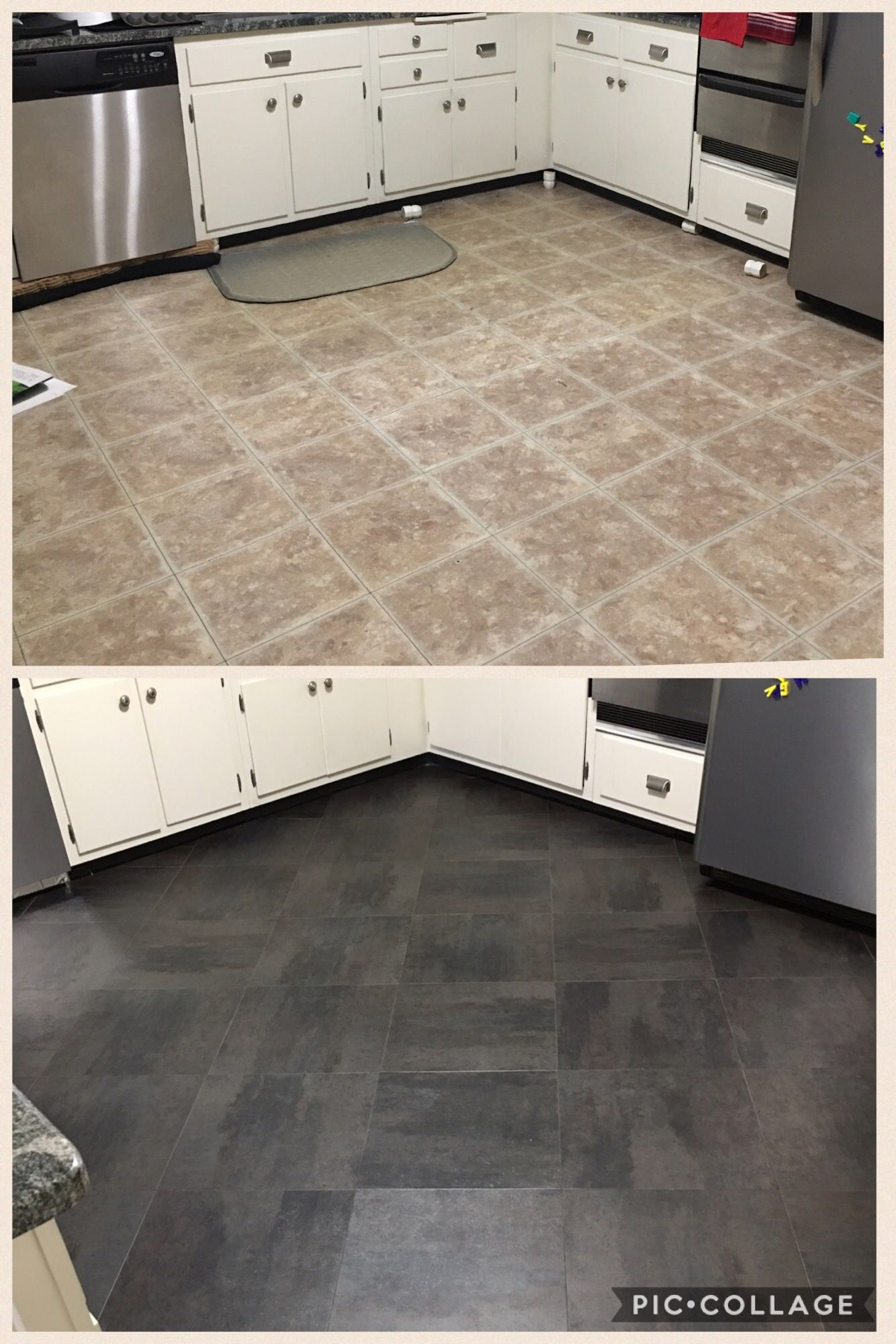 Kitchen Floor Before After For Only 280 Gray Slate Look inside proportions 1334 X 2001