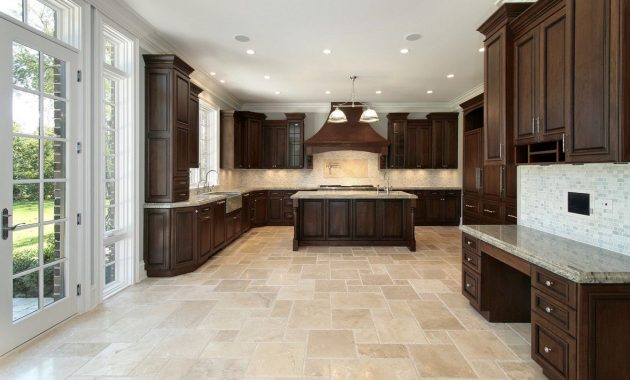 Kitchen Floor Tile Ideas With Cherry Cabinets Dark Kitchen pertaining to sizing 1179 X 786