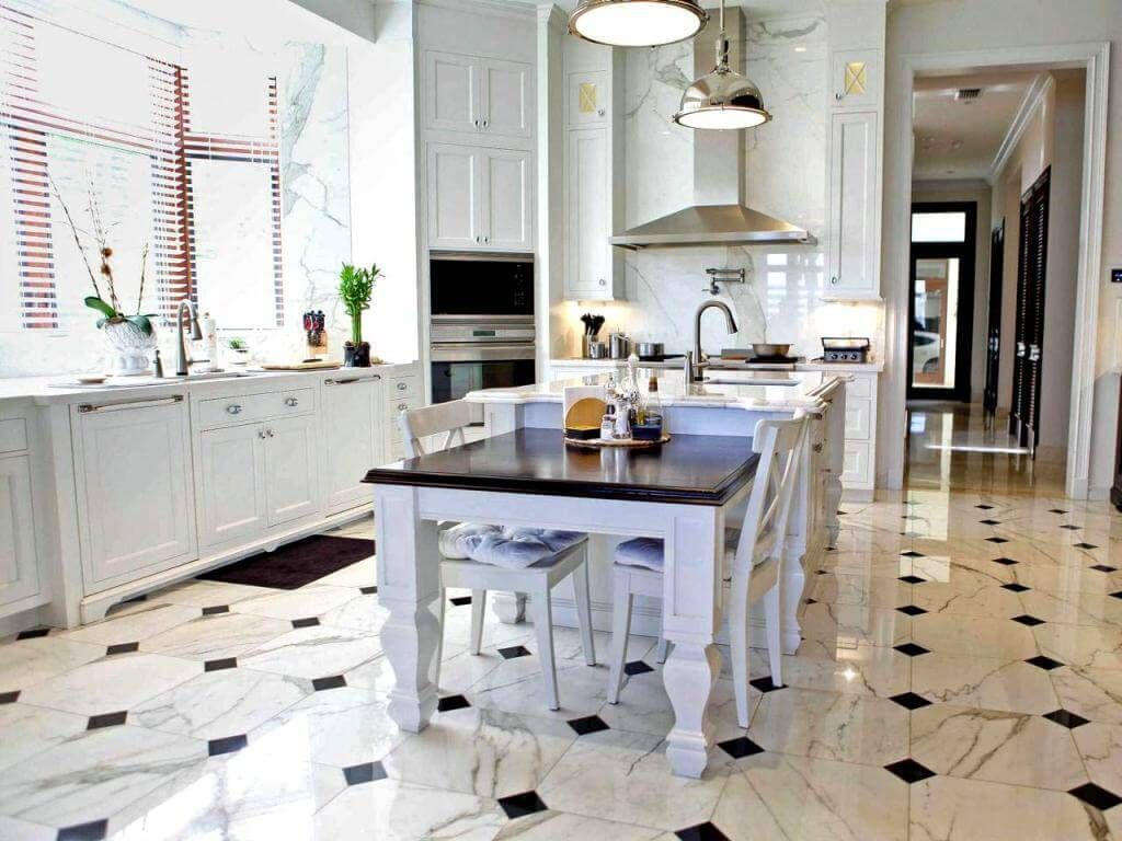 Kitchen Floor Tiles Marble Floor Kitchen White Kitchen for size 1024 X 768