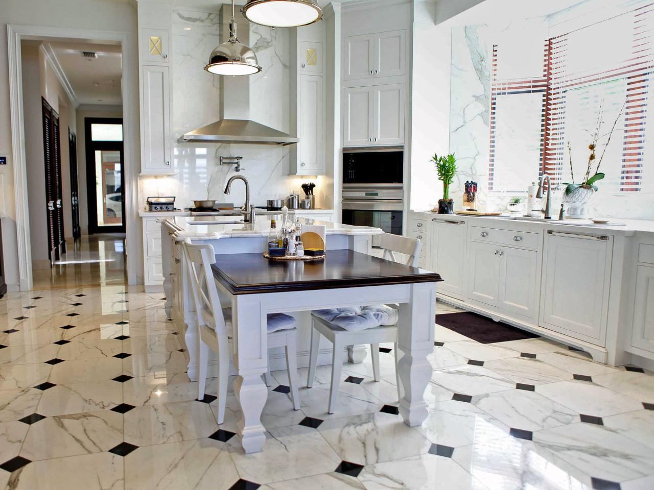 Kitchen Tile Floor Ideas With White Cabinets Stainless inside proportions 1280 X 960