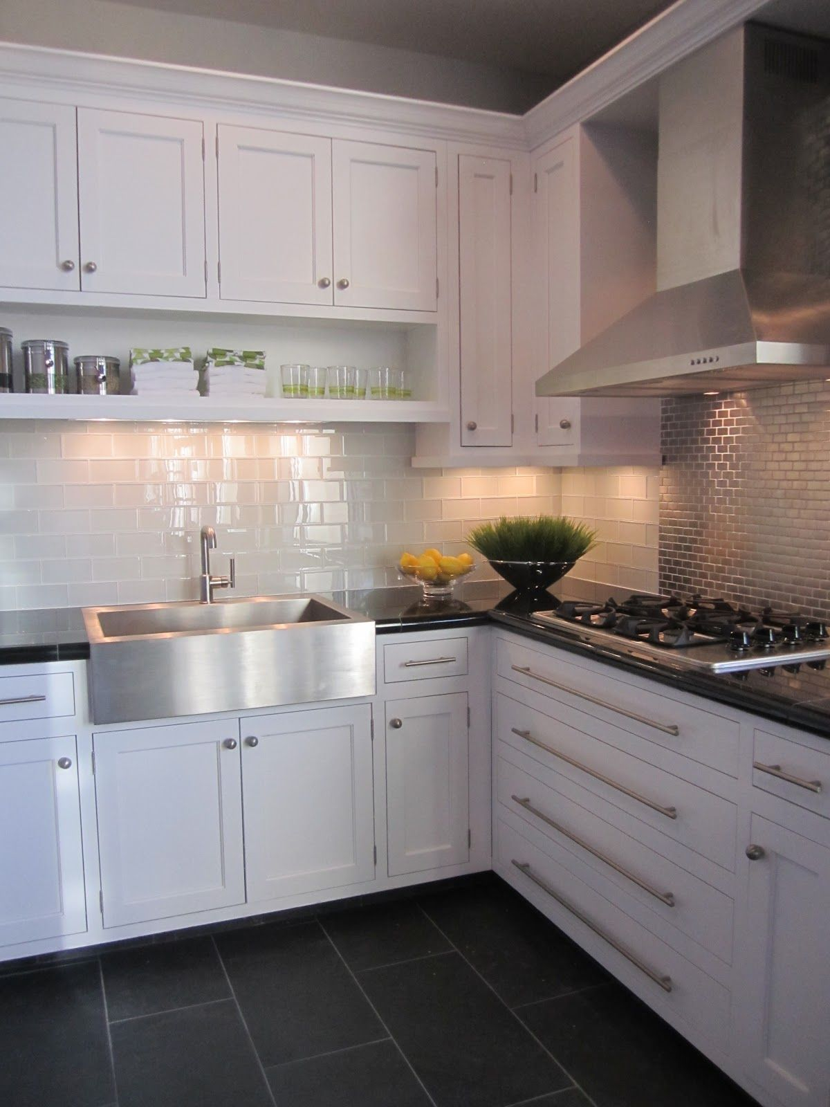 Kitchen White Cabinet Dark Grey Floor Tiles Grey Kitchen regarding size 1200 X 1600