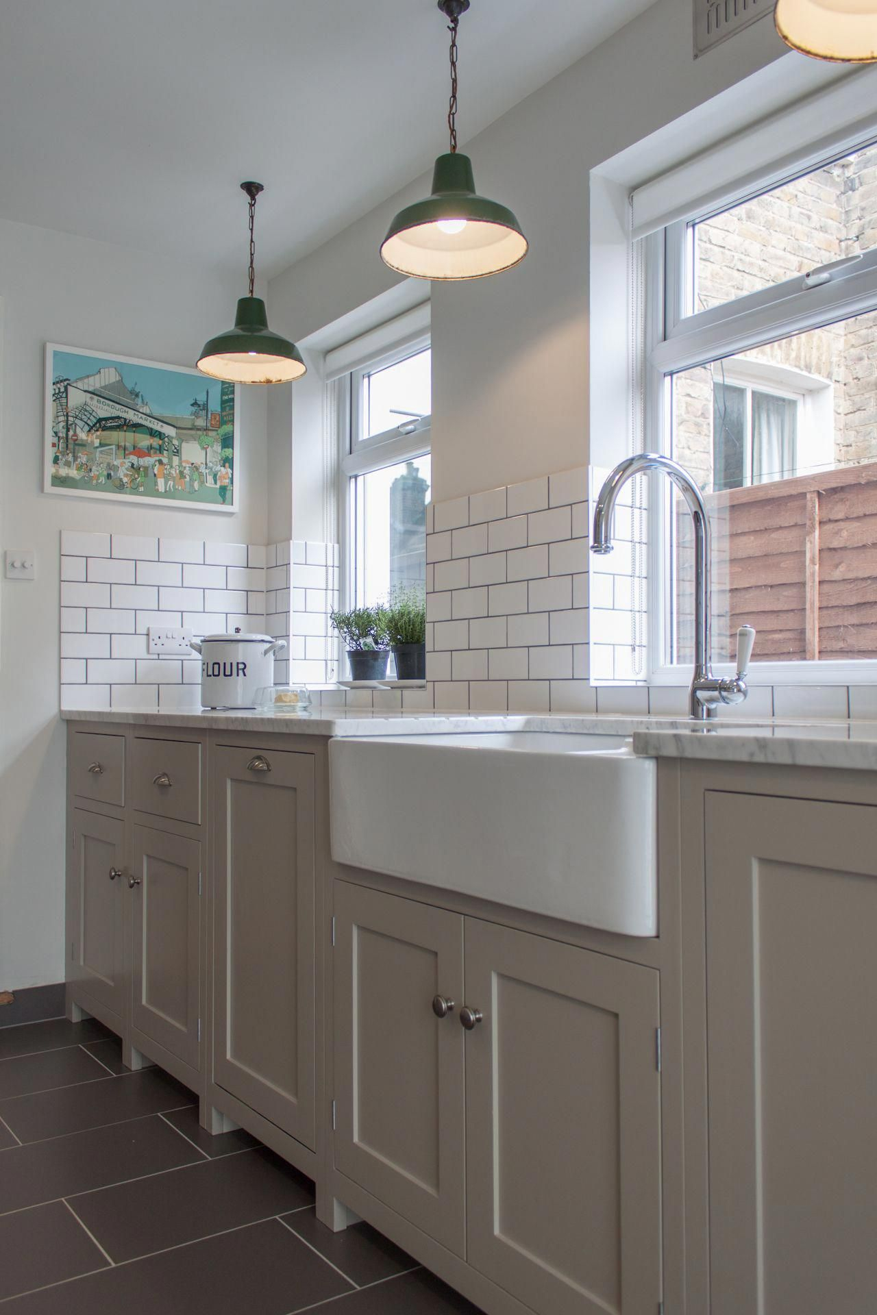 Kitchen With Belfast Sink Cream Units And Grey Marble in size 1280 X 1920