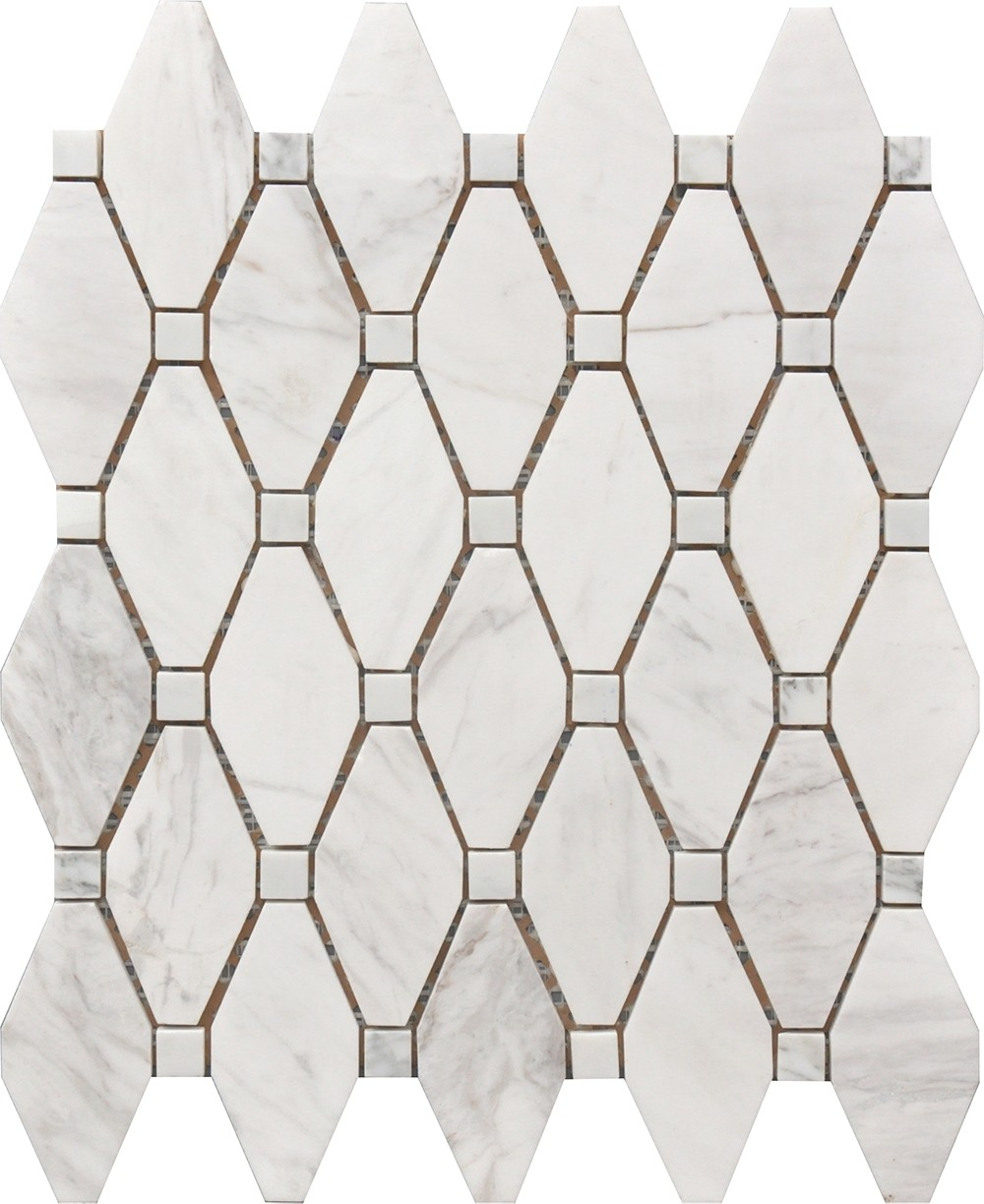 Large Rhombus Pattern Marble Mosaic Tile Roca Tile Usa in sizing 1000 X 1224