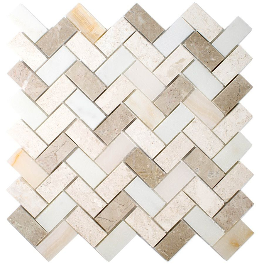 Marble Beige Herringbone Marble Mosaic Wall Tile Common 11 inside proportions 900 X 900