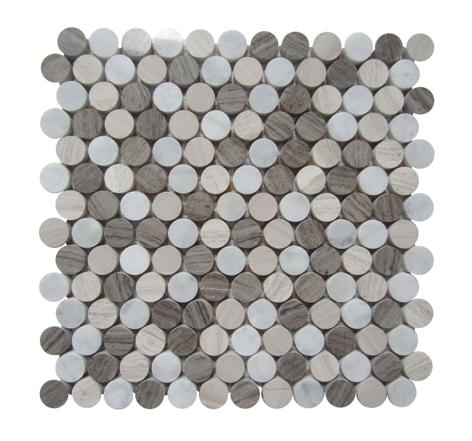 Marble Contemporary Blend Polished Penny Round Mosaic throughout measurements 1644 X 1536