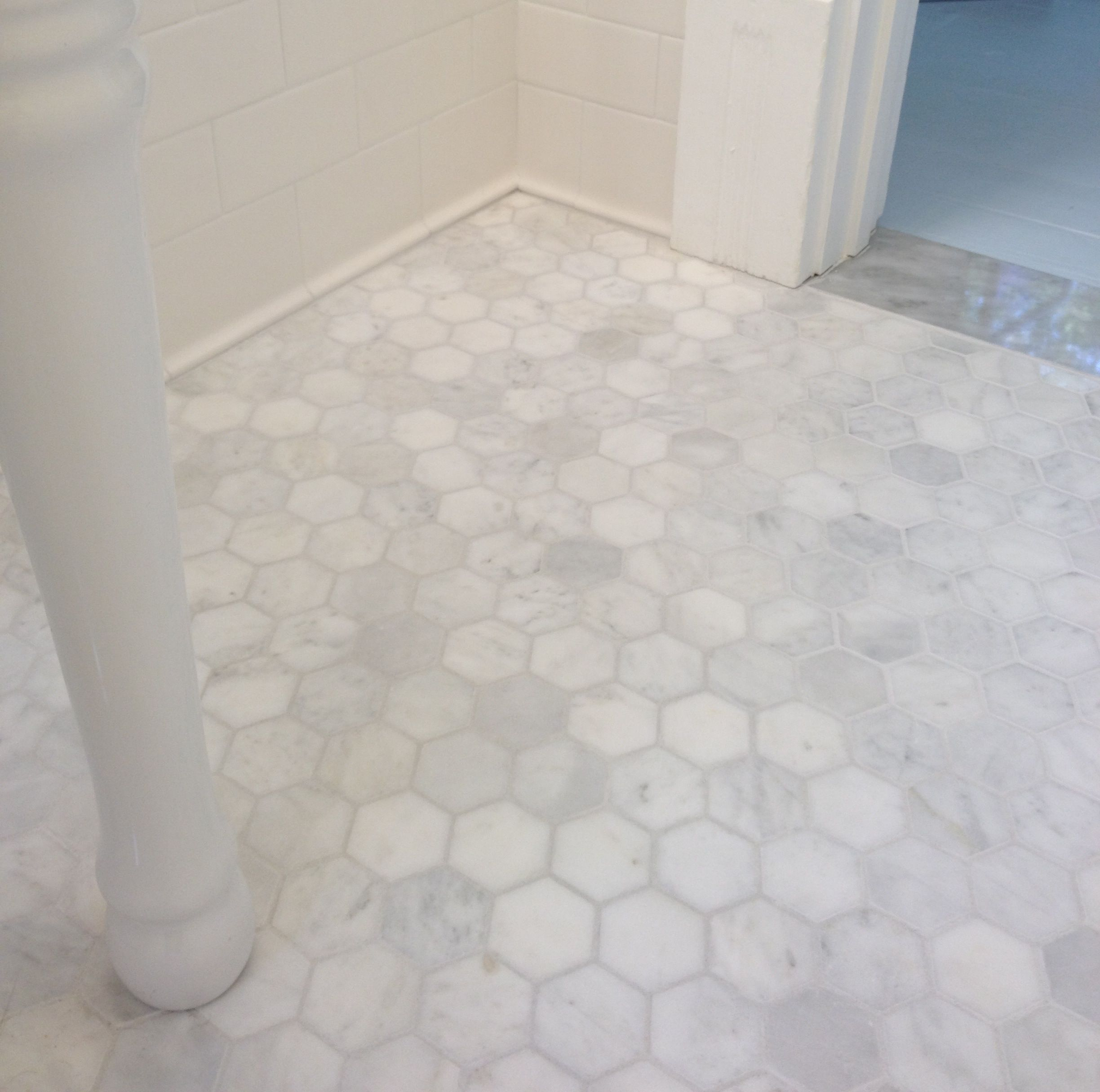 Marble Hexagon Tile Grey Grout Subway Tile Porcelain for measurements 2448 X 2431