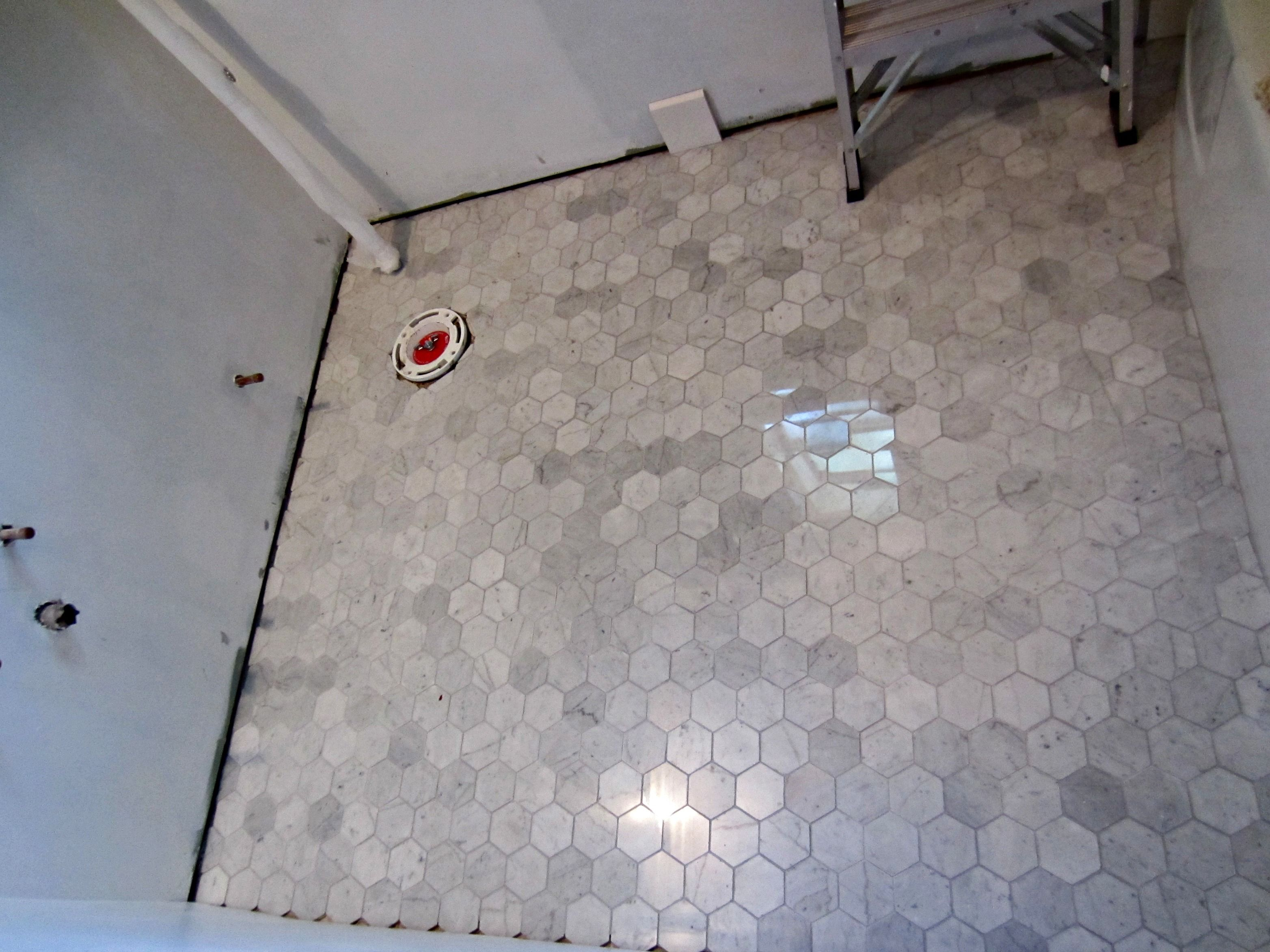 Marble Hexagon With Mapei Silver Grout In 2019 Grout within proportions 3128 X 2346