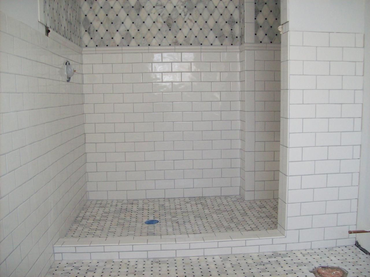 Marble Tle Shower Floor Wth Ceramc Subway Tle On The Beaver Tile within dimensions 1280 X 959