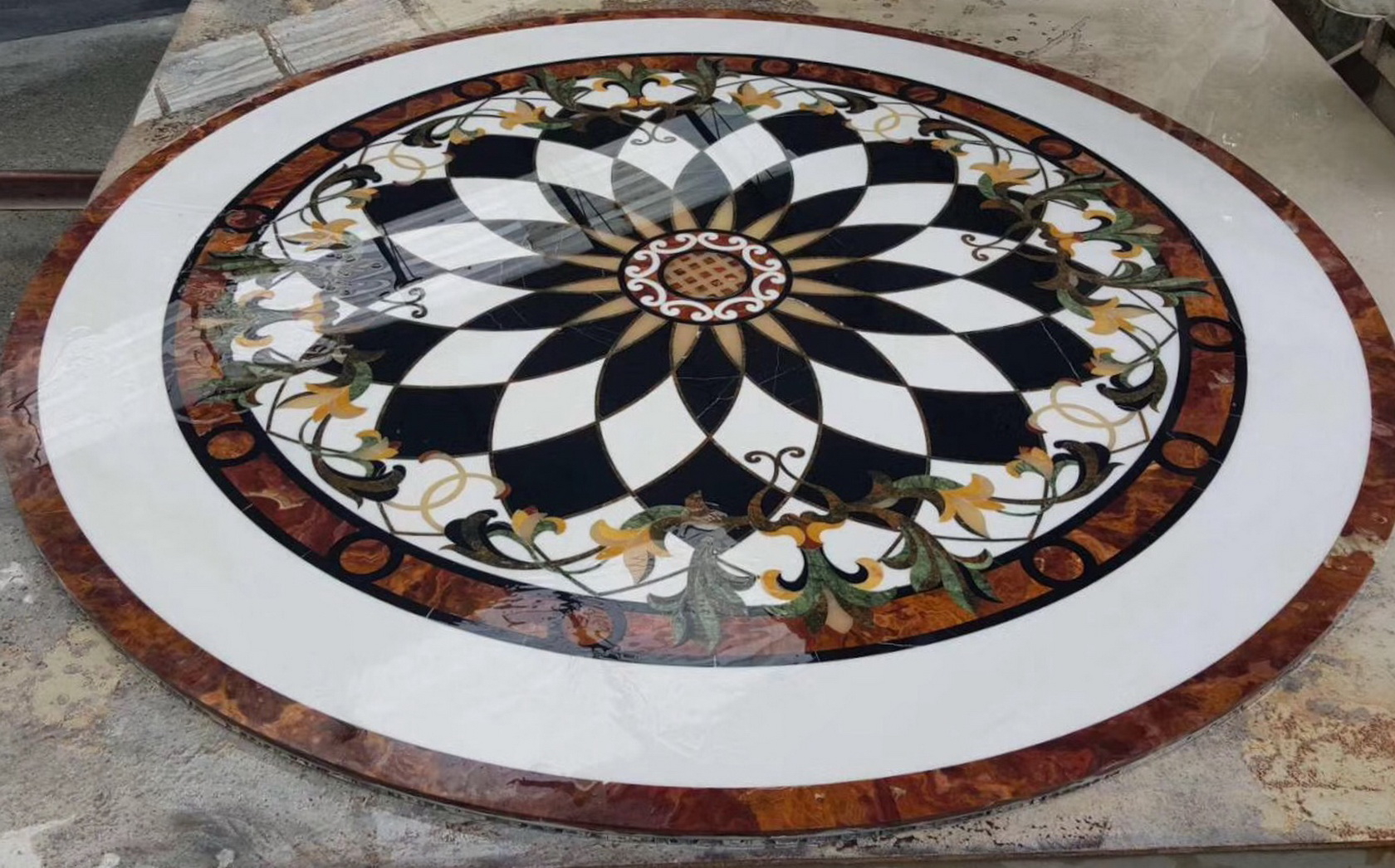 Marble Water Jet Medallion Flooring Tile Stone Tilei within proportions 1680 X 1046