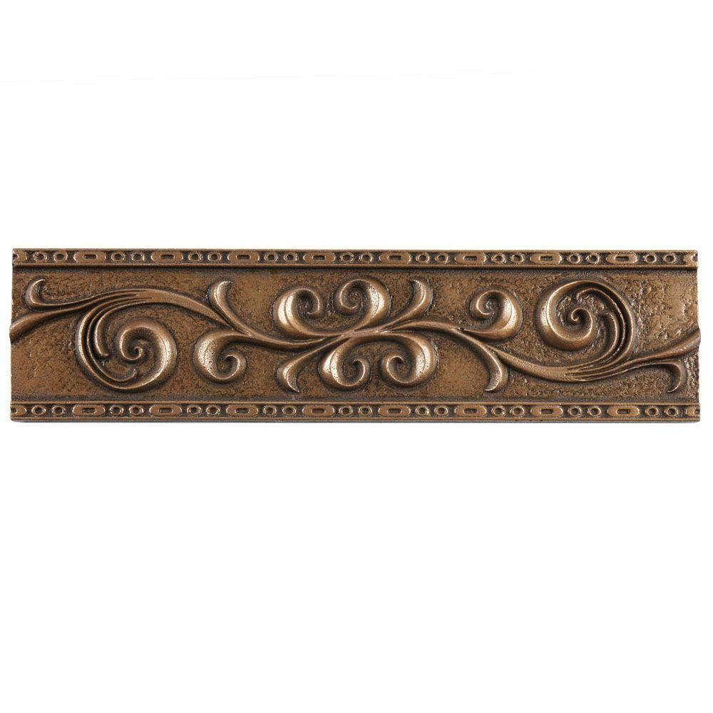 Merola Tile Contempo Bronze Scroll Liner 3 In X 12 In pertaining to measurements 1000 X 1000