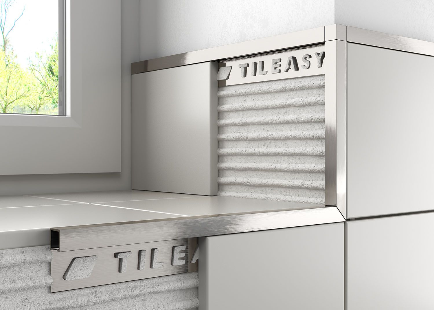 Metal Box Stainless Steel Effect Tile Trim In 2019 Tile pertaining to proportions 1500 X 1071