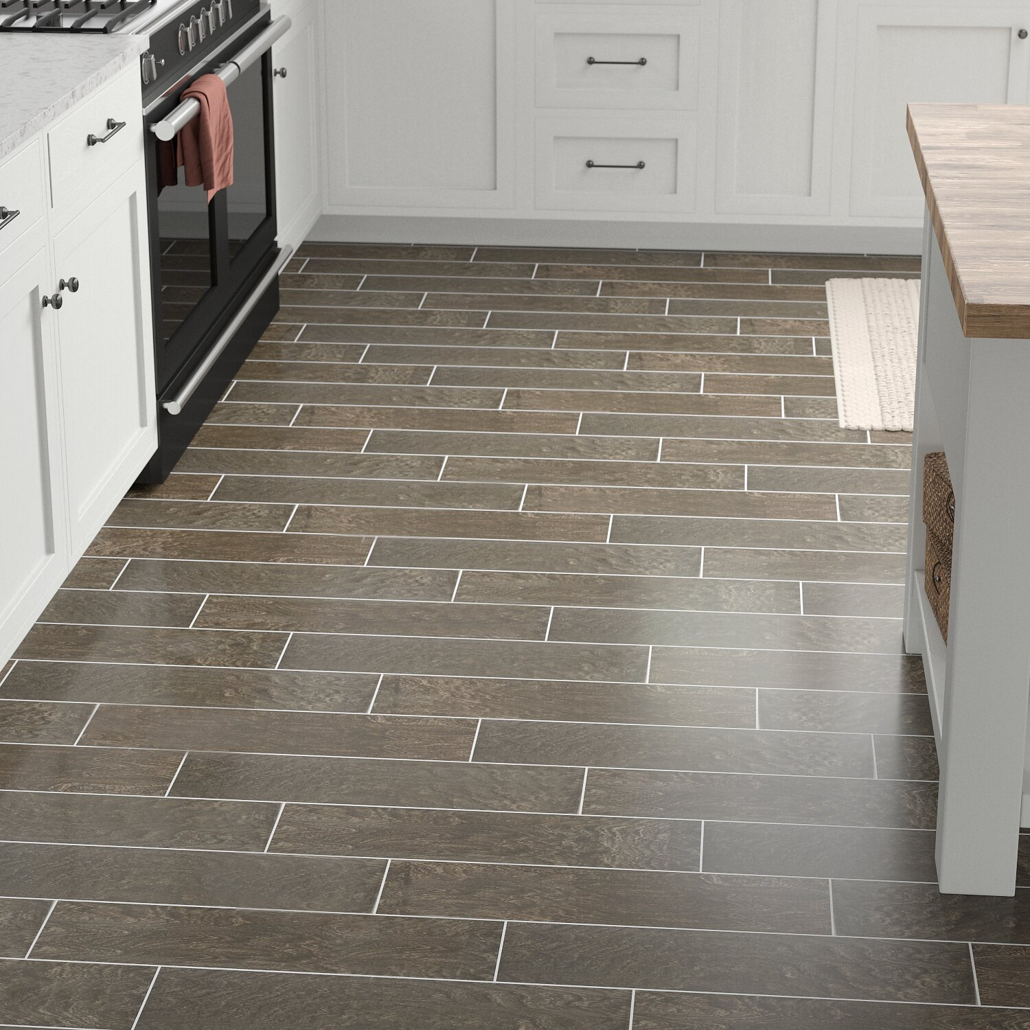 Modern Visual 6 X 24 Porcelain Wood Look Tile In Smoky Brown intended for sizing 1500 X 1500